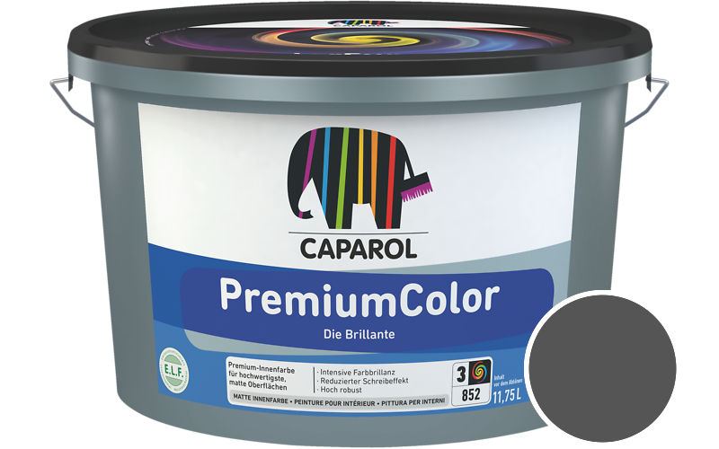 Caparol PremiumColor 2,5L Innenfarbe / Getnt im Farbton Granit 10
