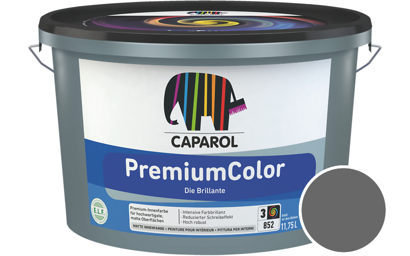 Caparol PremiumColor 2,5L Innenfarbe / Get�nt im Farbton Grau 35