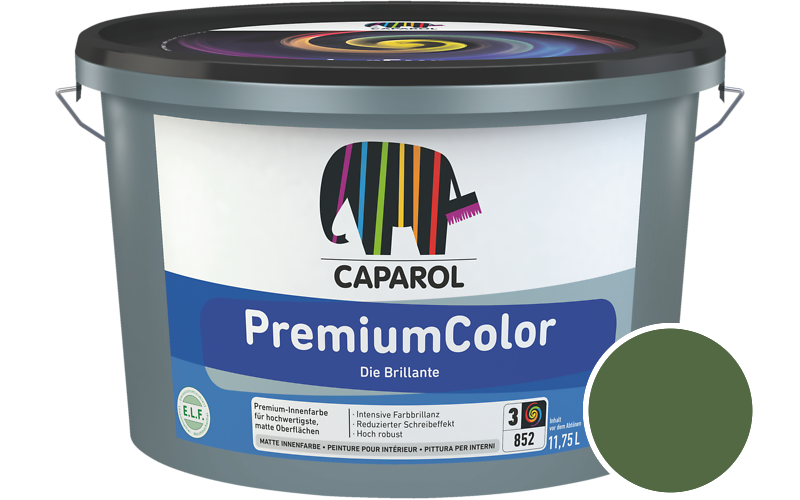 Caparol PremiumColor 2,5L Innenfarbe / Getnt im Farbton Grn Asi/syf