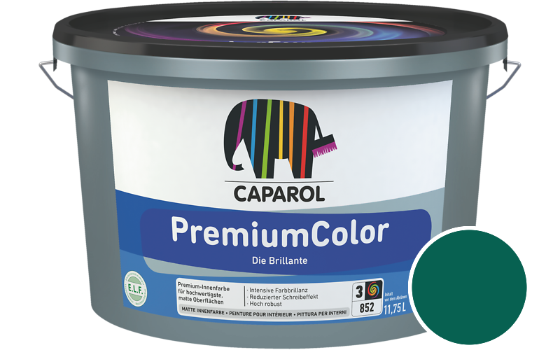 Caparol PremiumColor 2,5L Innenfarbe / Getnt im Farbton Grn Ava