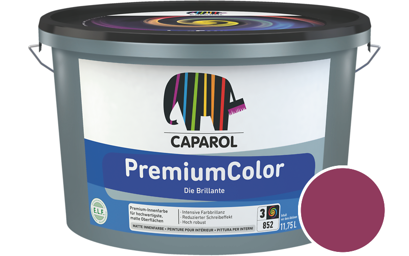 Caparol PremiumColor 2,5L Innenfarbe / Getnt im Farbton Magenta Ava