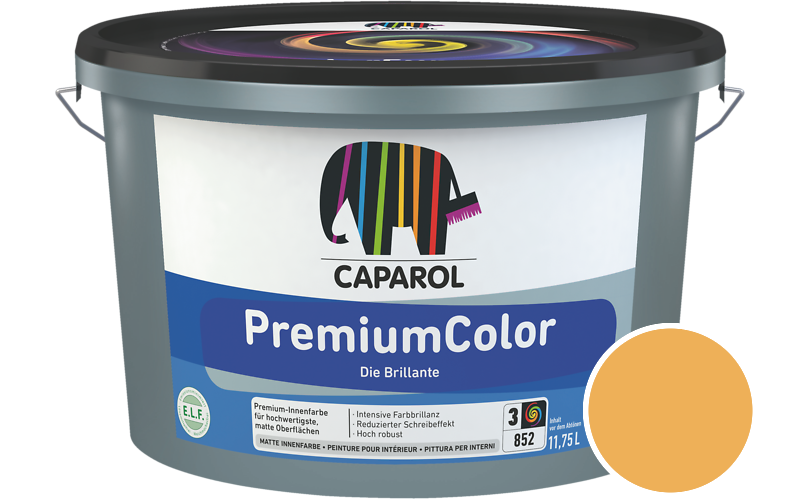 Caparol PremiumColor 2,5L Innenfarbe / Getnt im Farbton Mandarin 12