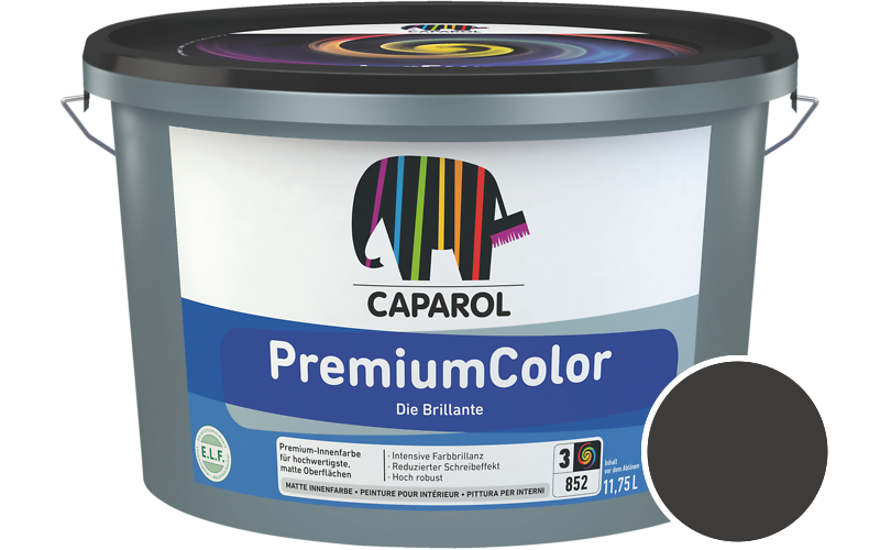 Caparol PremiumColor 2,5L Innenfarbe / Getnt im Farbton Meteor 0