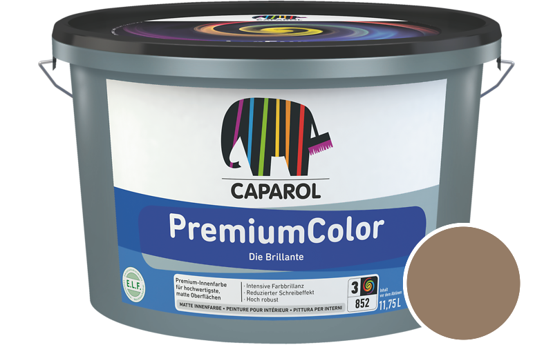Caparol PremiumColor 2,5L Innenfarbe / Getnt im Farbton Nutria 12