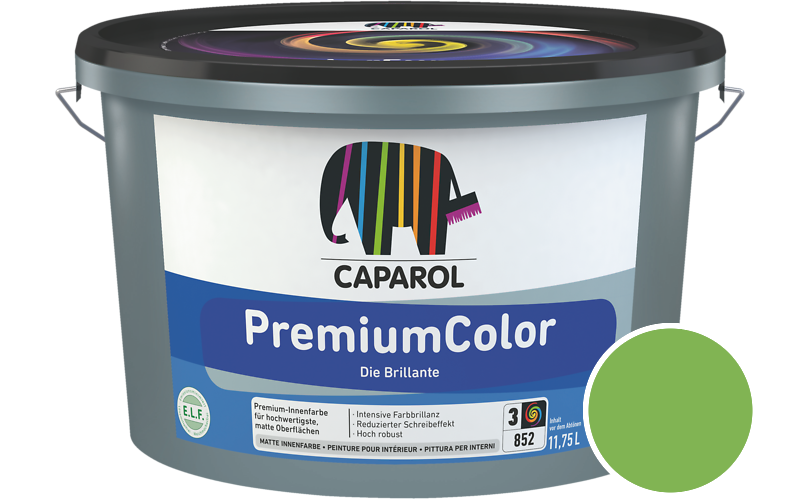 Caparol PremiumColor 2,5L Innenfarbe / Getnt im Farbton Oase 140