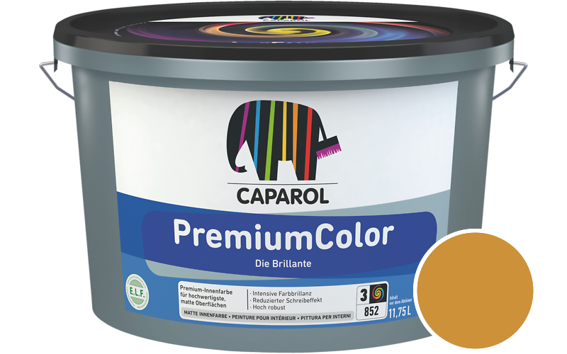 Caparol PremiumColor 2,5L Innenfarbe / Getnt im Farbton Ocker Asi/syf