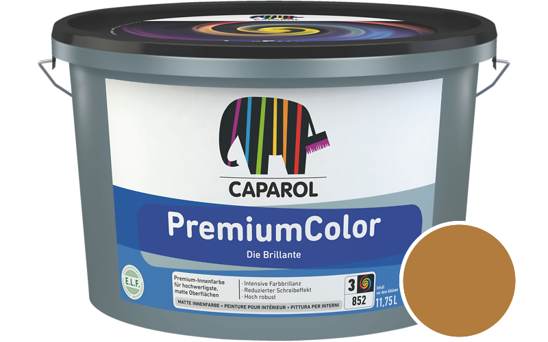 Caparol PremiumColor 2,5L Innenfarbe / Getnt im Farbton Ocker Ava