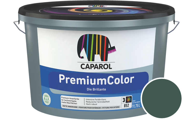 Caparol PremiumColor 2,5L Innenfarbe / Getnt im Farbton Odenwald 0