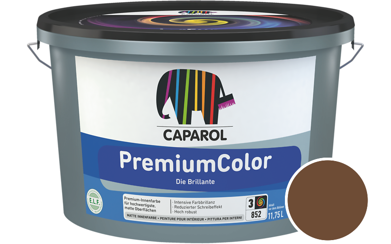 Caparol PremiumColor 5L Innenfarbe / Getnt im Farbton Oxidbraun Asi/syf