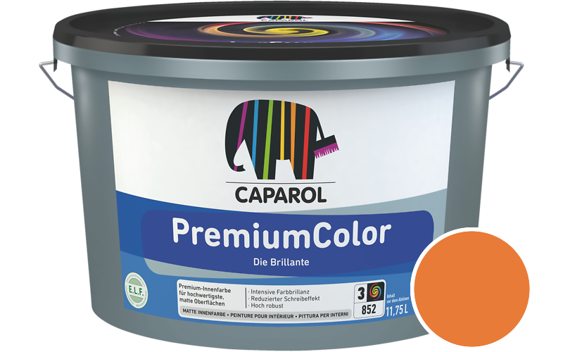 Caparol PremiumColor 2,5L Innenfarbe / Getnt im Farbton Papaya 125