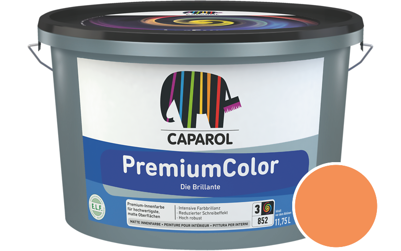 Caparol PremiumColor 2,5L Innenfarbe / Getnt im Farbton Papaya 130