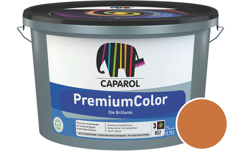 Caparol PremiumColor 5L Innenfarbe / Getnt im Farbton Papaya 95