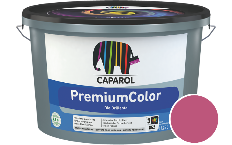 Caparol PremiumColor 2,5L Innenfarbe / Getnt im Farbton Pink 10