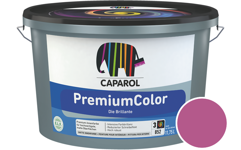 Caparol PremiumColor 2,5L Innenfarbe / Getnt im Farbton Pink 20