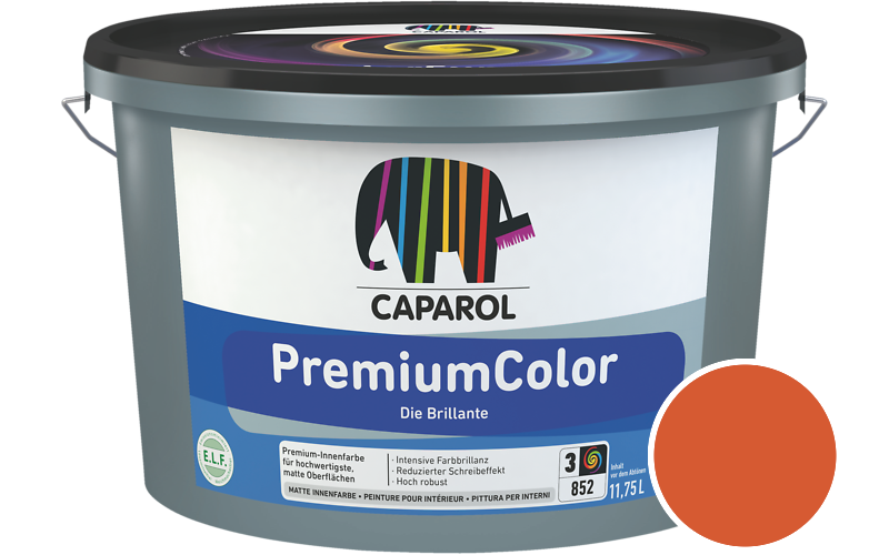 Caparol PremiumColor 2,5L Innenfarbe / Getnt im Farbton RAL 2004 Reinorange