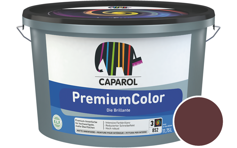 Caparol PremiumColor 7,5L Innenfarbe / Getnt im Farbton RAL 3005 Weinrot