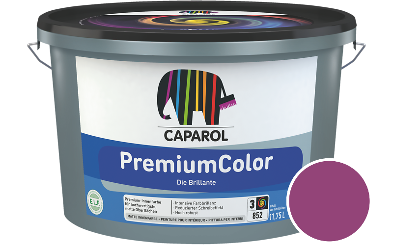 Caparol PremiumColor 2,5L Innenfarbe / Getnt im Farbton RAL 4006 Verkehrspurpur