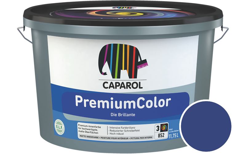 Caparol PremiumColor 2,5L Innenfarbe / Getnt im Farbton RAL 5002 Ultramarinblau