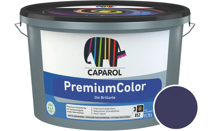 Caparol PremiumColor 2,5L Innenfarbe / Getnt im Farbton RAL 5022 Nachtblau