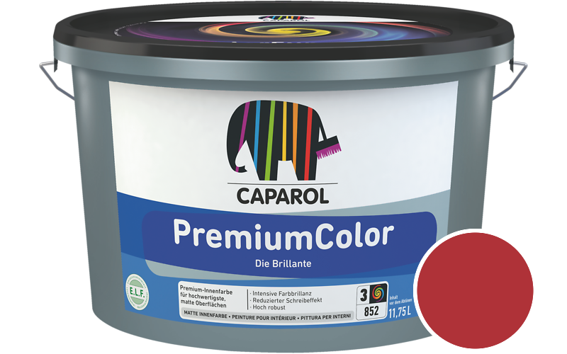 Caparol PremiumColor 2,5L Innenfarbe / Getnt im Farbton Rot Ava