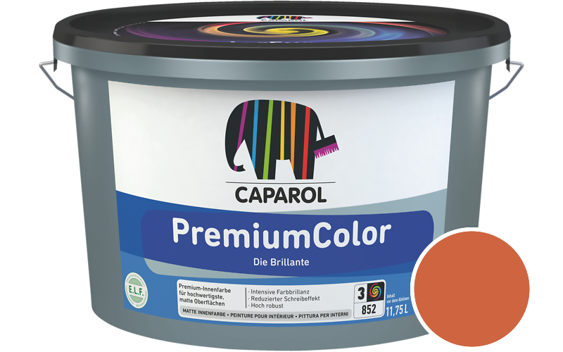 Caparol PremiumColor 2,5L Innenfarbe / Getnt im Farbton Sanddorn 0