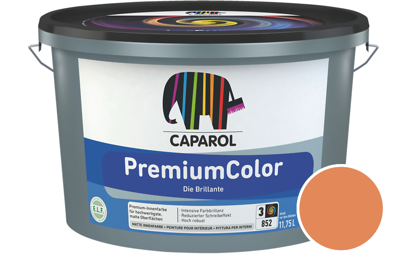 Caparol PremiumColor 2,5L Innenfarbe / Getnt im Farbton Sanddorn 12