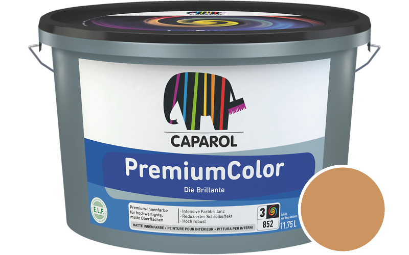 Caparol PremiumColor 2,5L Innenfarbe / Getnt im Farbton Siena 125