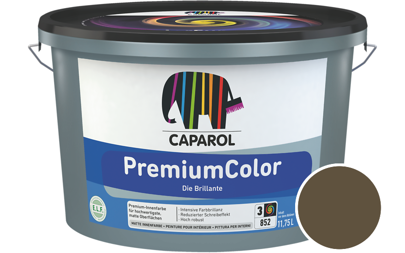 Caparol PremiumColor 2,5L Innenfarbe / Getnt im Farbton Umbra Ava