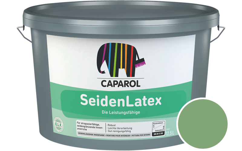 Caparol SeidenLatex 7,5L Latexfarbe / Getnt im Farbton Agave 100