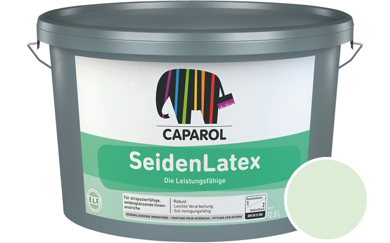 Caparol SeidenLatex 5L Latexfarbe / Getnt im Farbton Agave 115