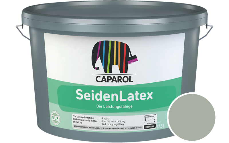 Caparol SeidenLatex 5L Latexfarbe / Getnt im Farbton Agave 40