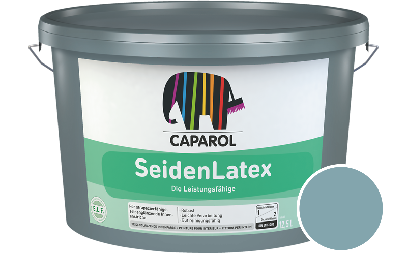 Caparol SeidenLatex 2,5L Latexfarbe / Getnt im Farbton Arctis 105