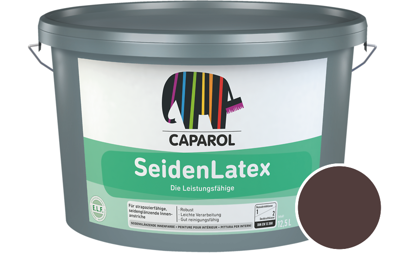 Caparol SeidenLatex 5L Latexfarbe / Getnt im Farbton Barolo 5