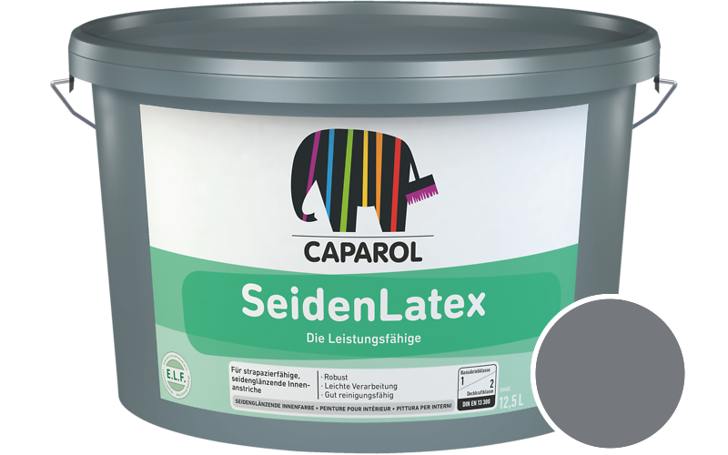 Caparol SeidenLatex 7,5L Latexfarbe / Getnt im Farbton Blaeulich-grau