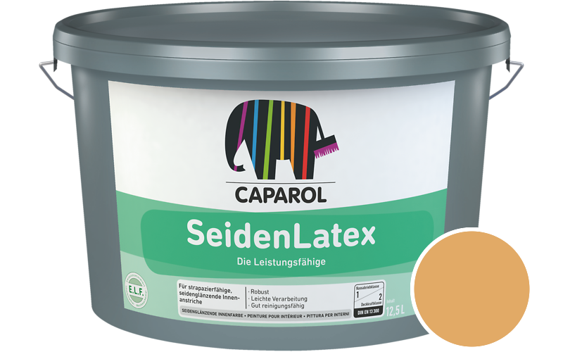 Caparol SeidenLatex 5L Latexfarbe / Getnt im Farbton Caramel 100