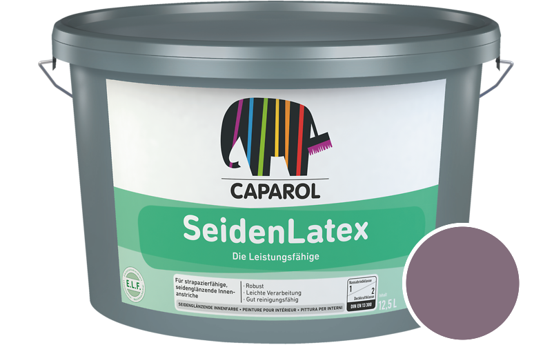 Caparol SeidenLatex 2,5L Latexfarbe / Getnt im Farbton Clematis 40