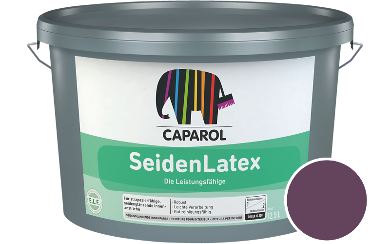 Caparol SeidenLatex 2,5L Latexfarbe / Getnt im Farbton Clematis 65