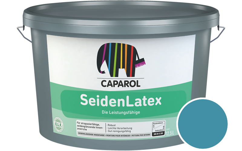 Caparol SeidenLatex 5L Latexfarbe / Getnt im Farbton Coelin 100