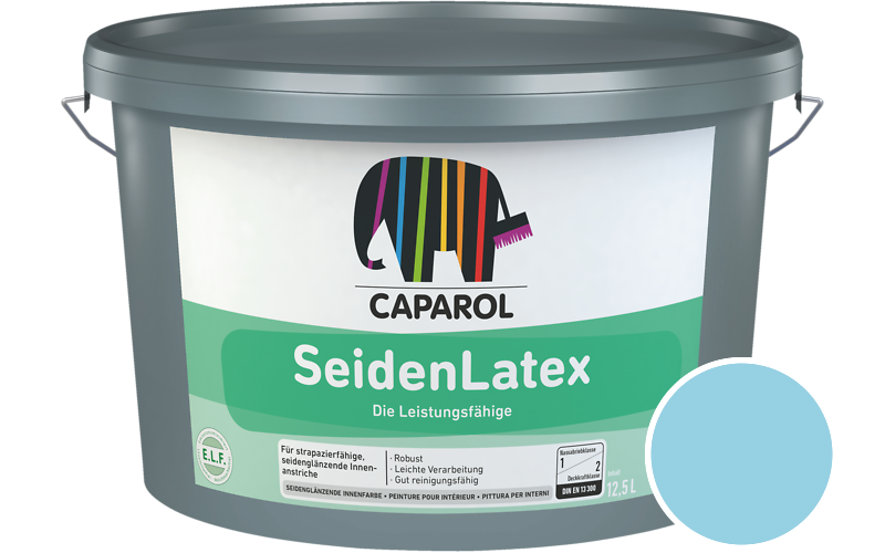 Caparol SeidenLatex 5L Latexfarbe / Getnt im Farbton Coelin 115