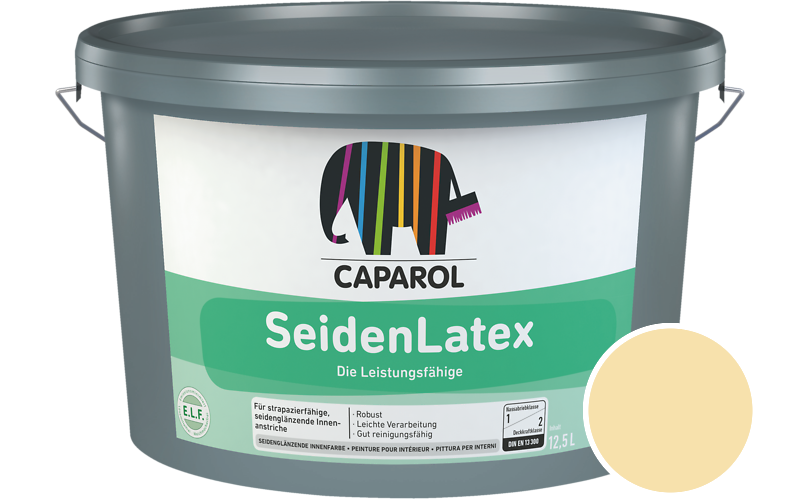 Caparol SeidenLatex 2,5L Latexfarbe / Getnt im Farbton Curry 120