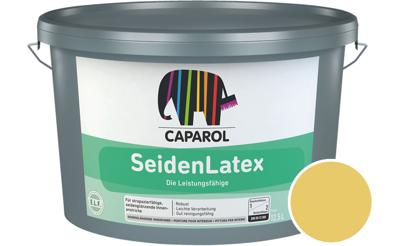 Caparol SeidenLatex 2,5L Latexfarbe / Getnt im Farbton Curry 135