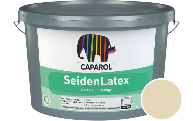Caparol SeidenLatex 5L Latexfarbe / Getnt im Farbton Curry 50