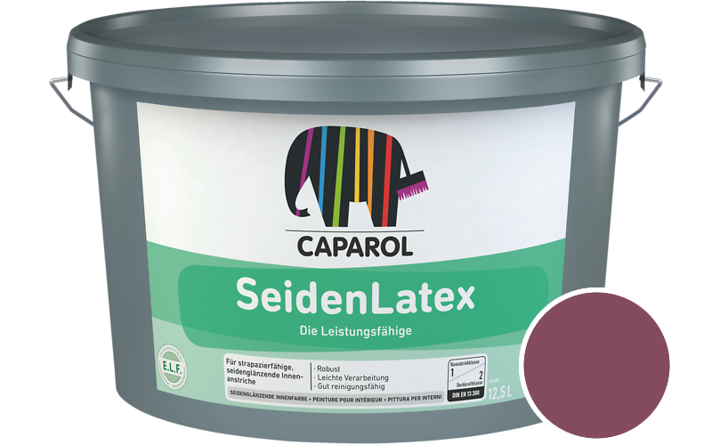 Caparol SeidenLatex 5L Latexfarbe / Getnt im Farbton Flamenco 125