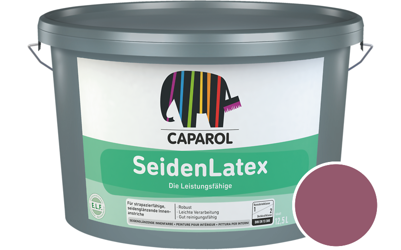 Caparol SeidenLatex 5L Latexfarbe / Getnt im Farbton Flamenco 130