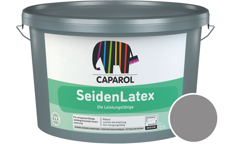 Caparol SeidenLatex 5L Latexfarbe / Getnt im Farbton Grau 10