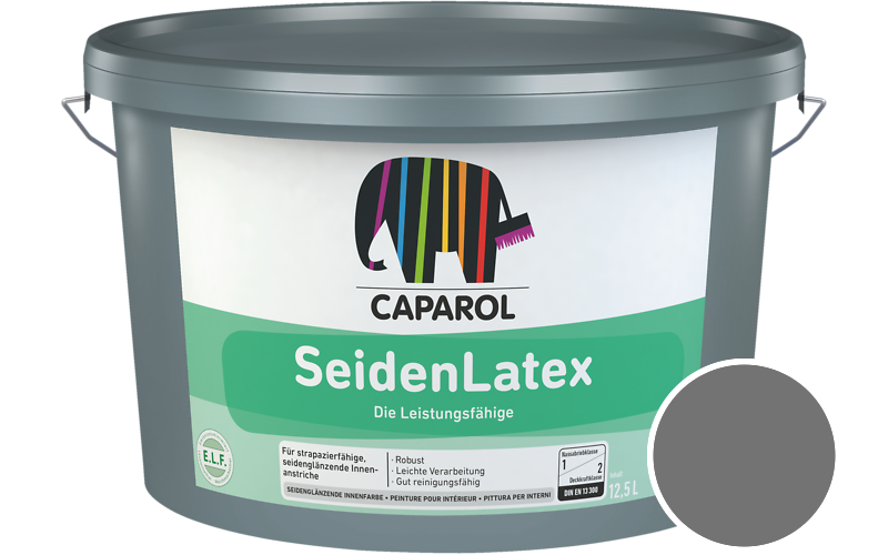 Caparol SeidenLatex 5L Latexfarbe / Getnt im Farbton Grau 5