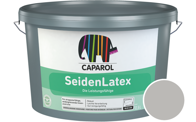 Caparol SeidenLatex 5L Latexfarbe / Getnt im Farbton Grau 50