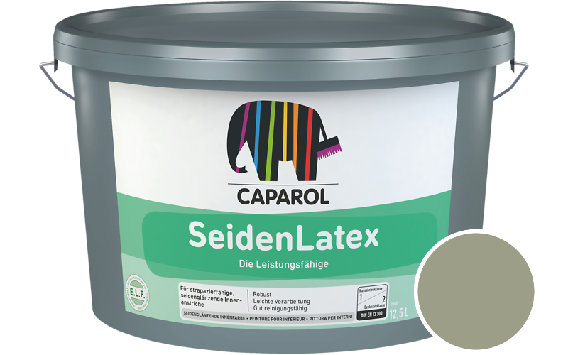 Caparol SeidenLatex 5L Latexfarbe / Getnt im Farbton Herba 10