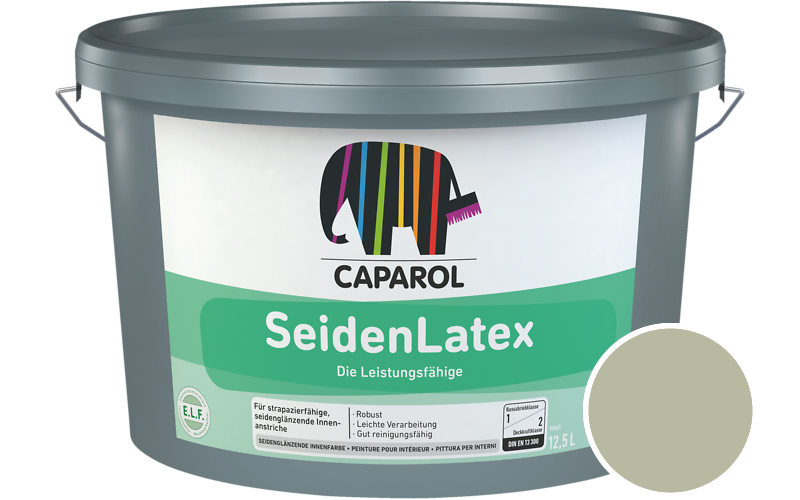 Caparol SeidenLatex 5L Latexfarbe / Getnt im Farbton Jade 75