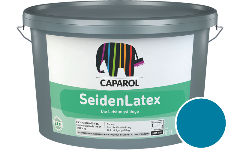 Caparol SeidenLatex 5L Latexfarbe / Getnt im Farbton Kobaltblau Asi/syf